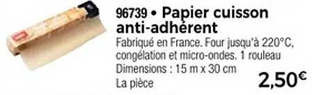 Papier cuisson anti-adherent