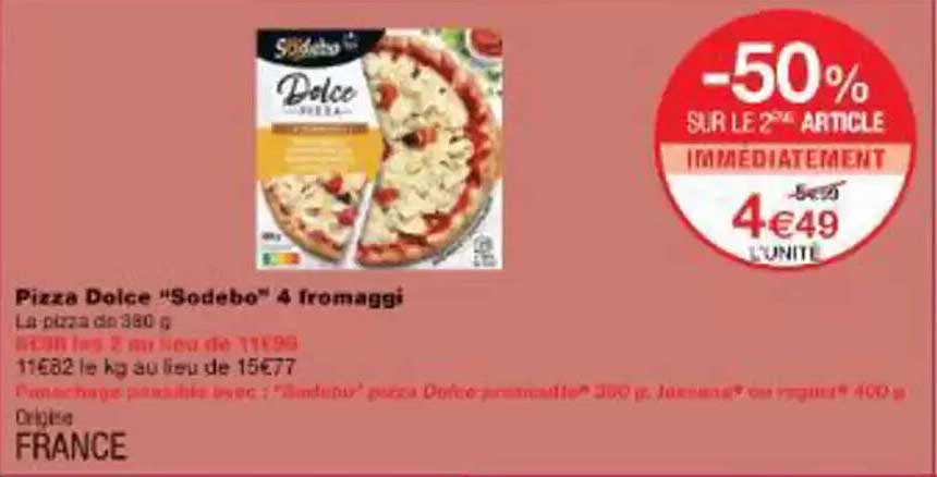 Pizza Dolce "Sodebo" 4 fromaggi