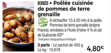 Poêlée cuisinée de pommes de terre grenailles