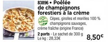 Poêlée de champignons forestiers à la crème