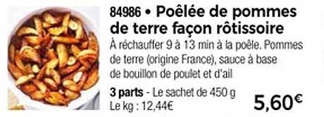 Poêlée de pommes de terre façon rôtissoire
