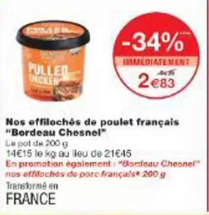 Pulled Chicken Bordeaux Chesnel