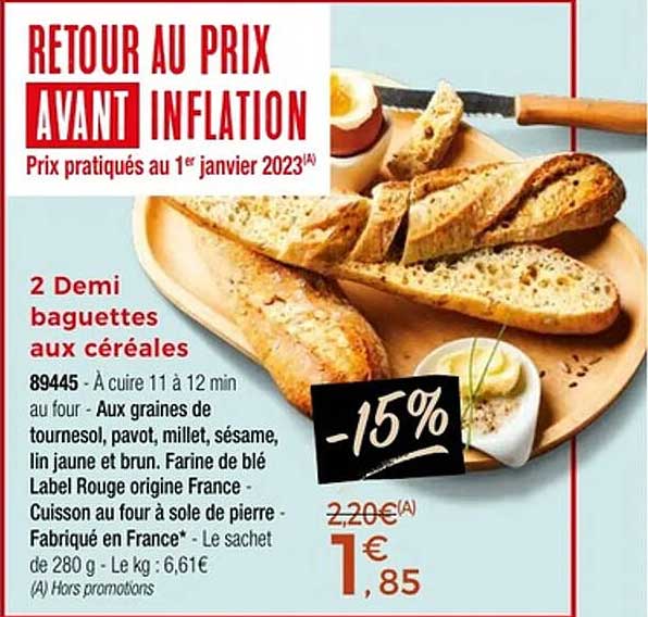 Retour au prix avant inflation