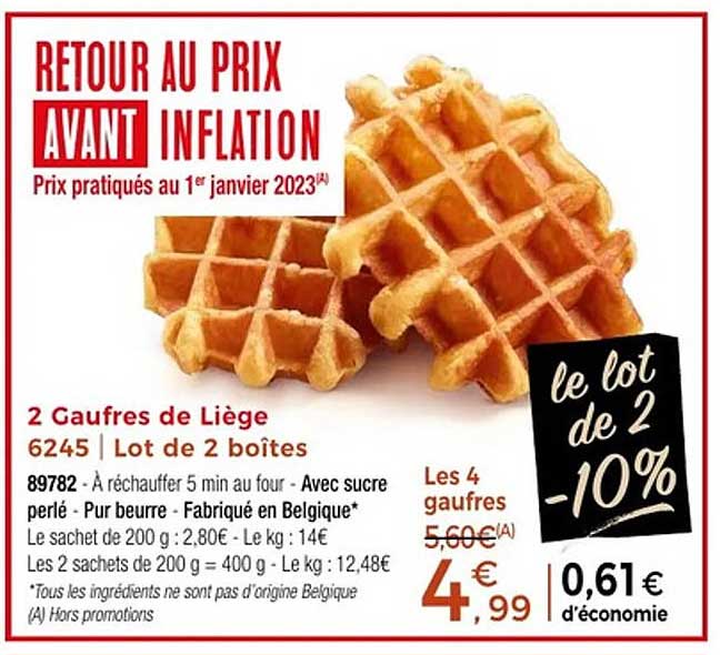 Retour au prix avant inflation