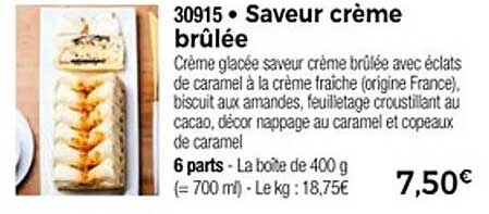 Saveur crème brûlée