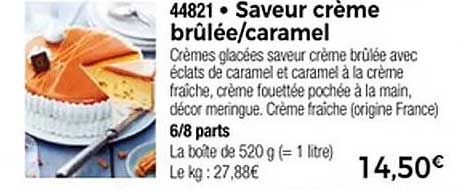 Saveur crème brûlée/caramel
