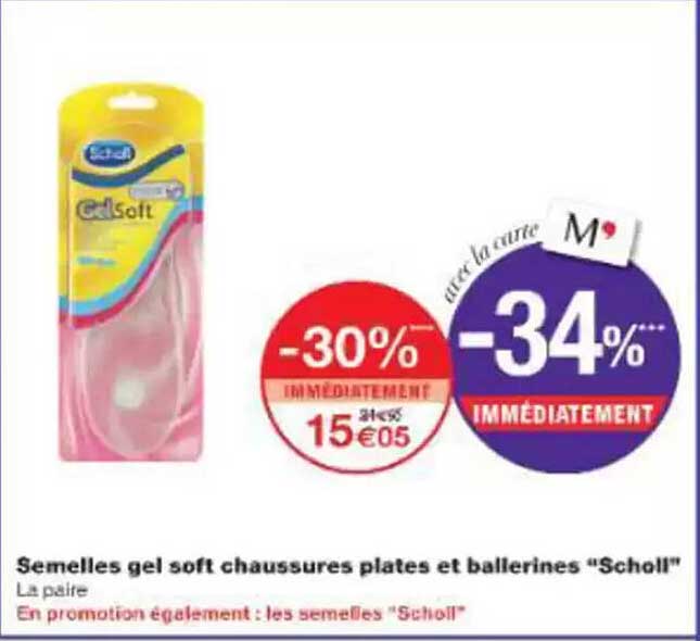 Semelles gel soft chaussures plates et ballerines “Scholl”