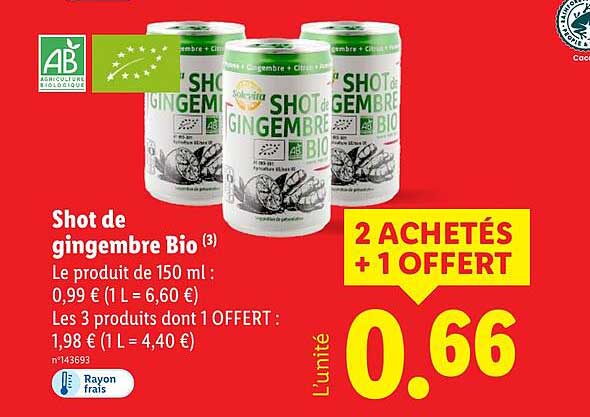 Shot de gingembre Bio