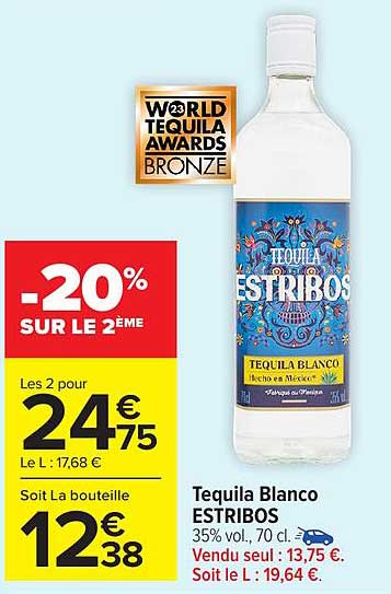 Tequila Blanco ESTRIBOS