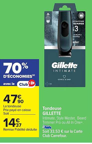 Tondeuse GILLETTE Intimate, Style Master, Beard Trimmer Pro ou All In One+