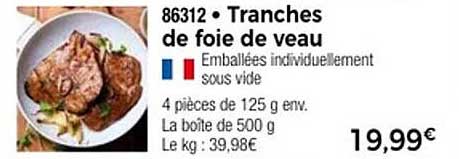 Tranches de foie de veau