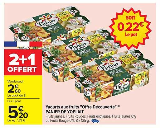 Yaourts aux fruits "Offre Découverte" PANIER DE YOPLAIT