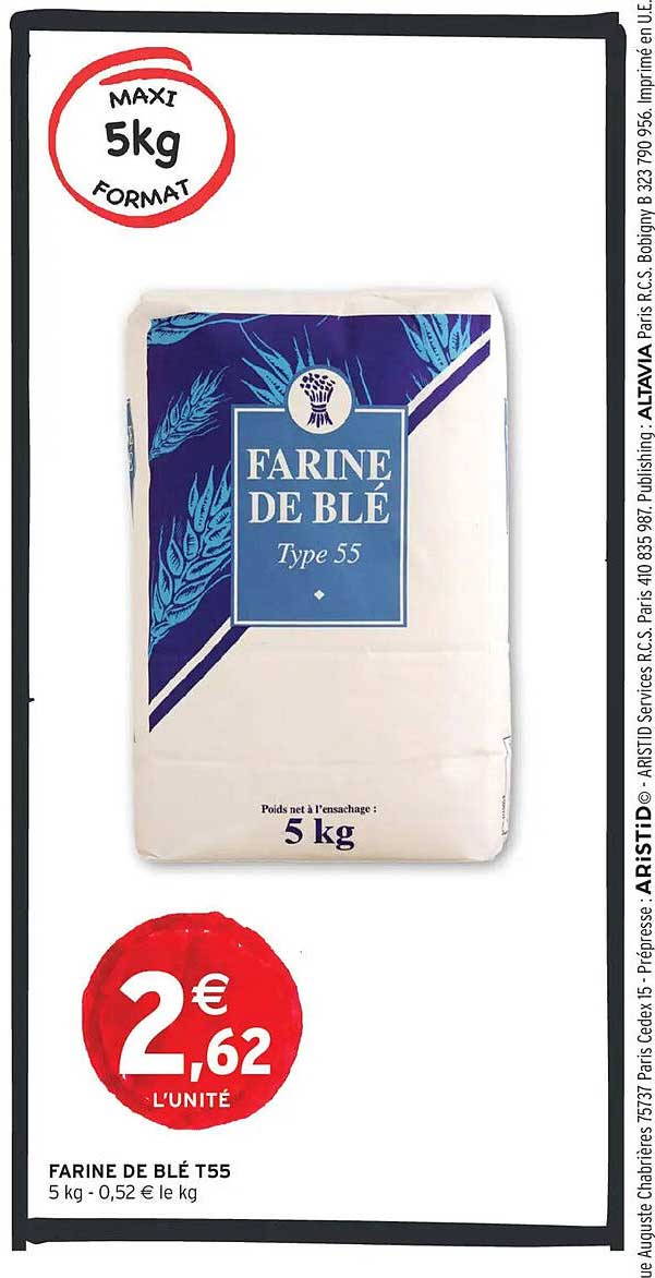 Promo Farine De Blé T55 chez Intermarché - 123Catalogue.fr