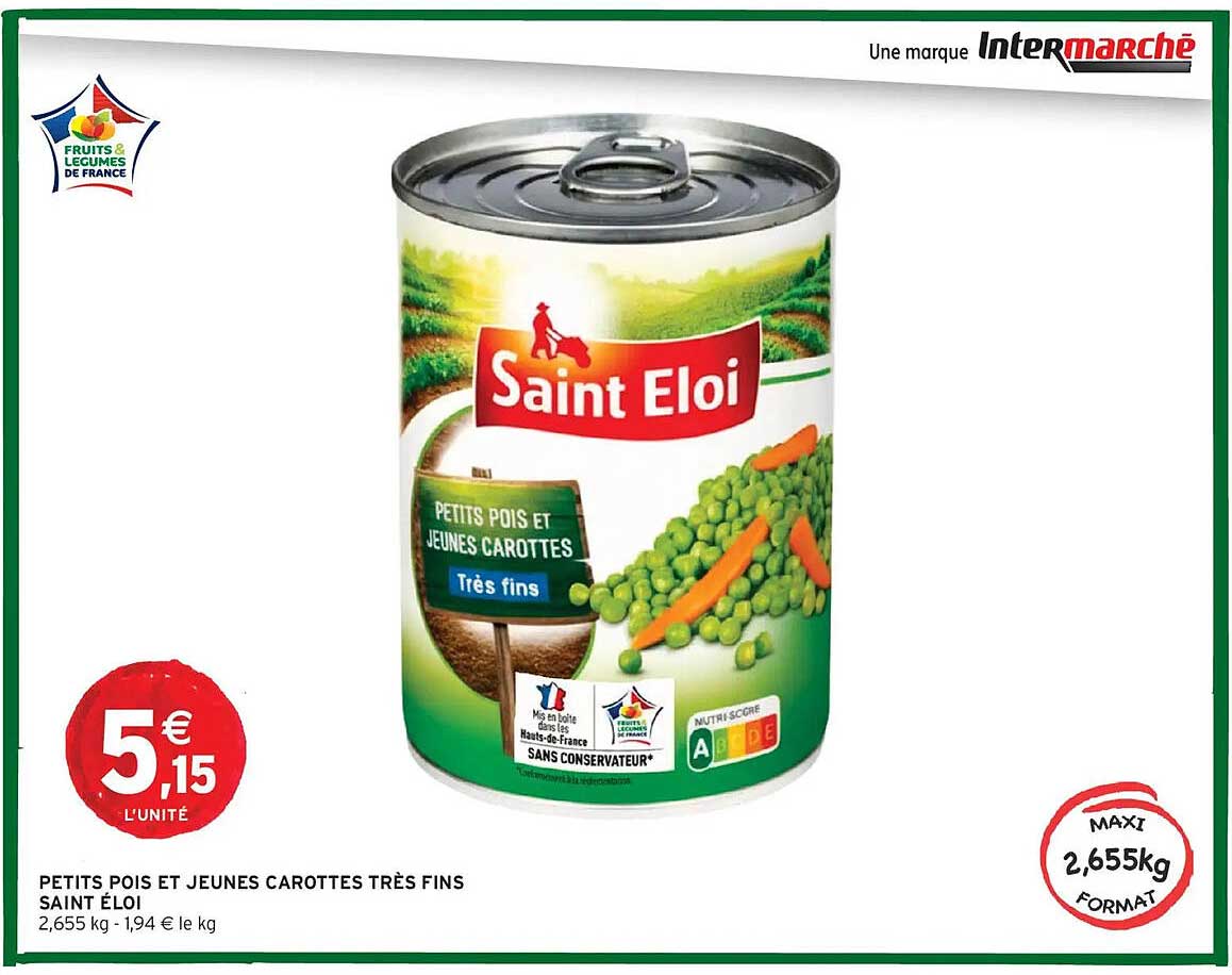 PETITS POIS ET JEUNES CAROTTES TRÈS FINS SAINT ELOI