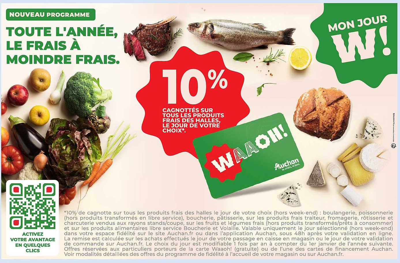 10% Cagnottés sur tous les produits frais des halles, le jour de votre choix