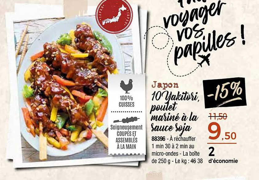 10 Yakitori, poulet mariné à la sauce soja
