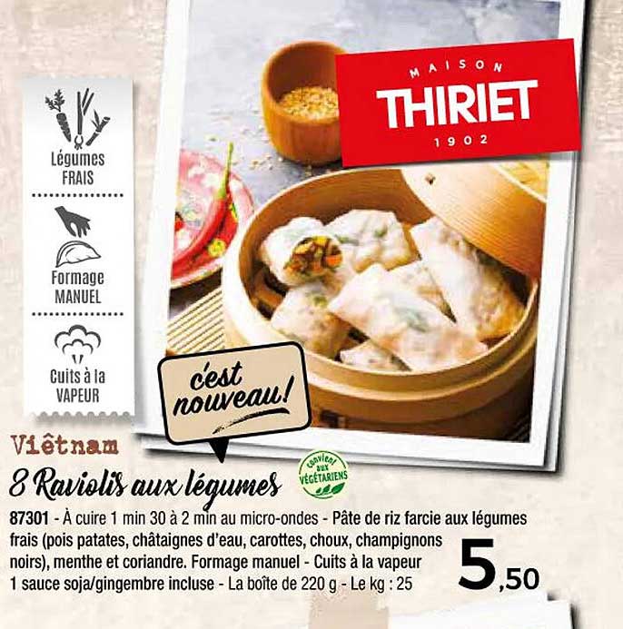 8 Raviolis aux légumes