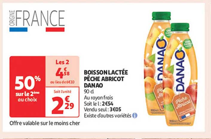 BOISSON LACTÉE PÊCHE ABRICOT DANAO