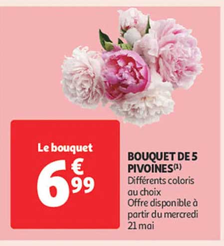 BOUQUET DE 5 PIVOINES