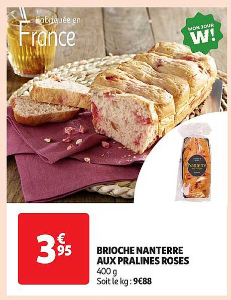 BRIOCHE NANTERRE AUX PRALINES ROSES