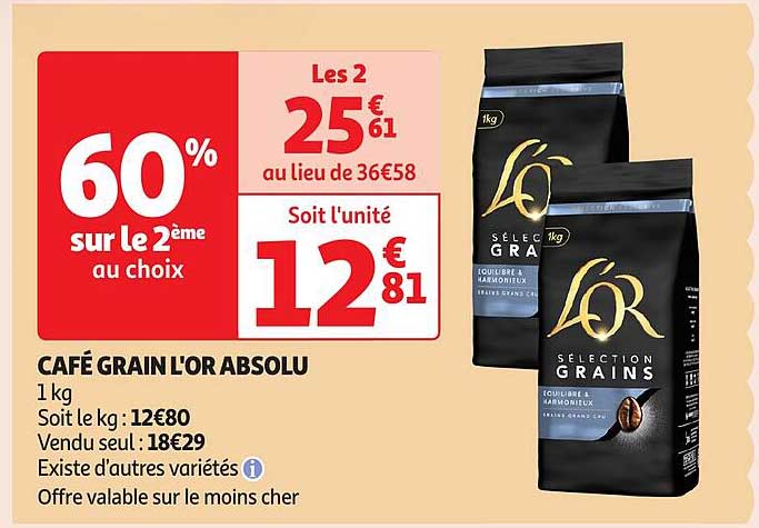 CAFÉ GRAIN L'OR ABSOLU