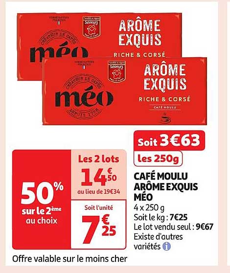 CAFÉ MOULU AROMES EXQUIS MÉO