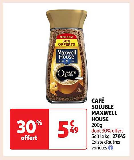 CAFÉ SOLUBLE MAXWELL HOUSE