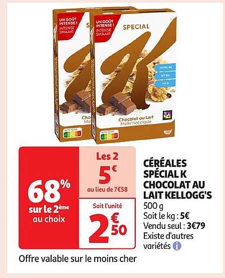 CÉRÉALES SPÉCIAL K CHOCOLAT AU LAIT KELLOGG'S