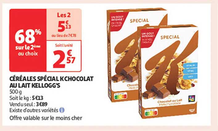 CÉRÉALES SPÉCIAL K CHOCOLAT AU LAIT KELLOGG'S