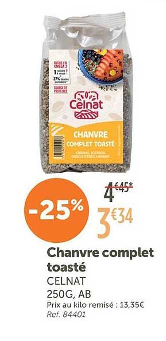 Chanvre complet toasté
