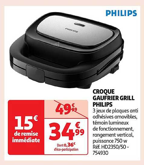 CROQUE GAUFRIER GRILL PHILIPS
