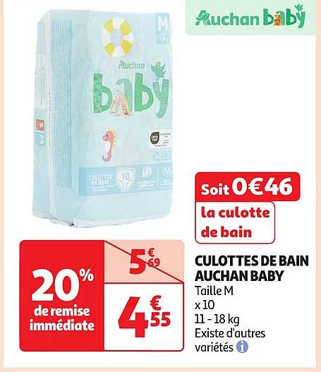 CULOTTES DE BAIN AUCHAN BABY