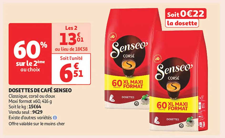 DOSSETTES DE CAFÉ SENSEO