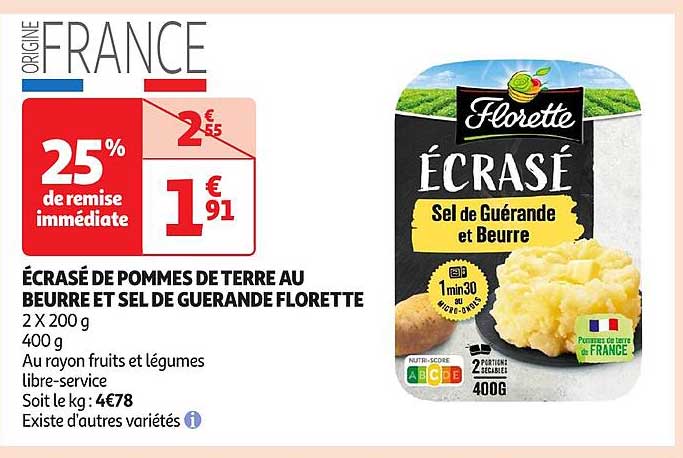 ÉCRASÉ DE POMMES DE TERRE AU BEURRE ET SEL DE GUÉRANDE FLORETTE