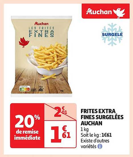 FRITES EXTRA FINES SURGELÉES AUCHAN
