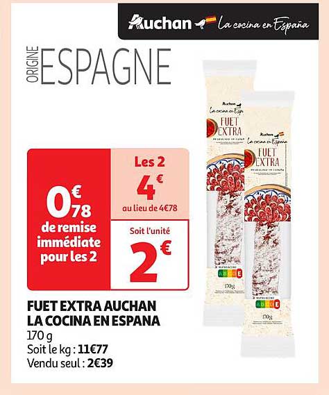 FUET EXTRA AUCHAN LA COCINA EN ESPANA