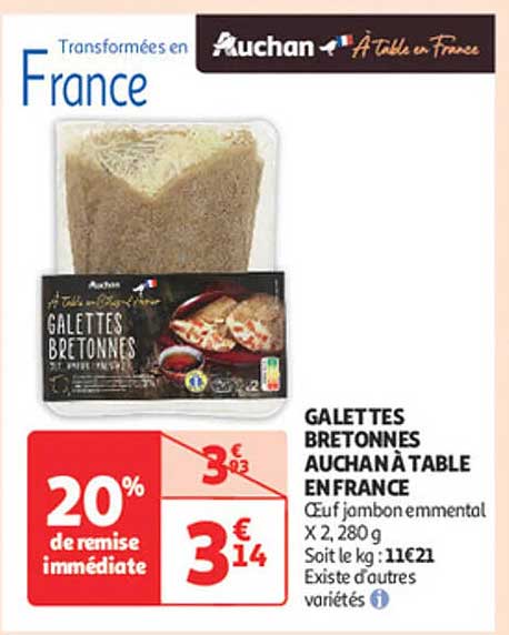 GALETTES BRETONNES AUCHAN À TABLE EN FRANCE