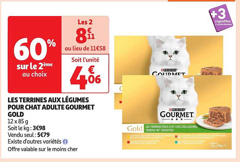 LES TERRINES AUX LÉGUMES POUR CHAT ADULTE GOURMET GOLD