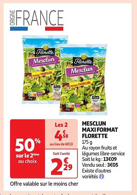 MESCLUN MAXI FORMAT FLORETTE