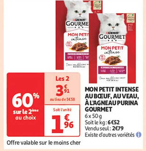 MON PETIT INTENSE AU BŒUF, AU VEAU, À L'AGNEAU PURINA GOURMET