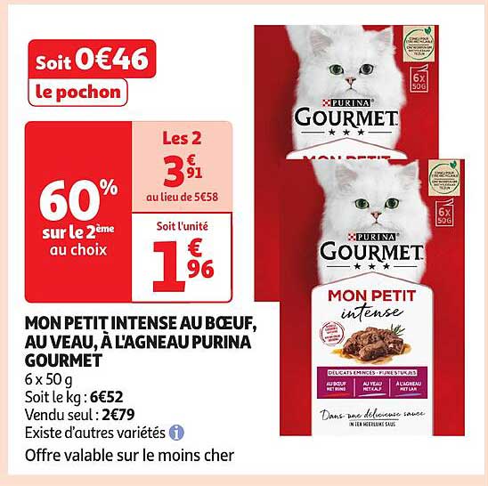 MON PETIT INTENSE AU BŒUF, AU VEAU, À L'AGNEAU PURINA GOURMET