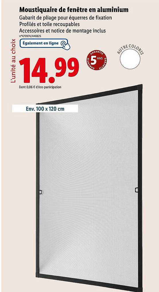 Moustiquaire de fenêtre en aluminium
