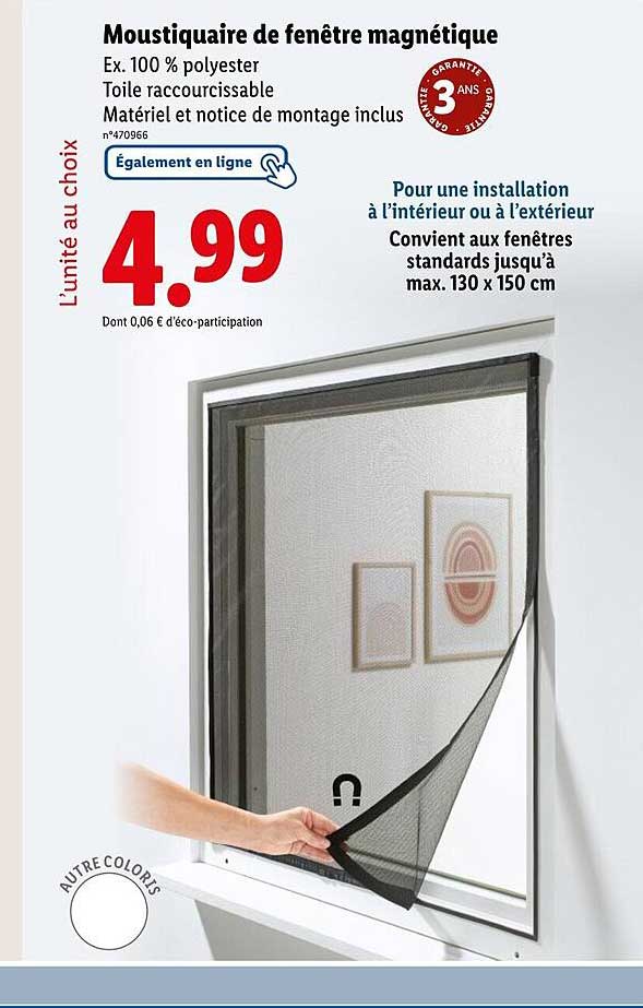 Moustiquaire de fenêtre magnétique
