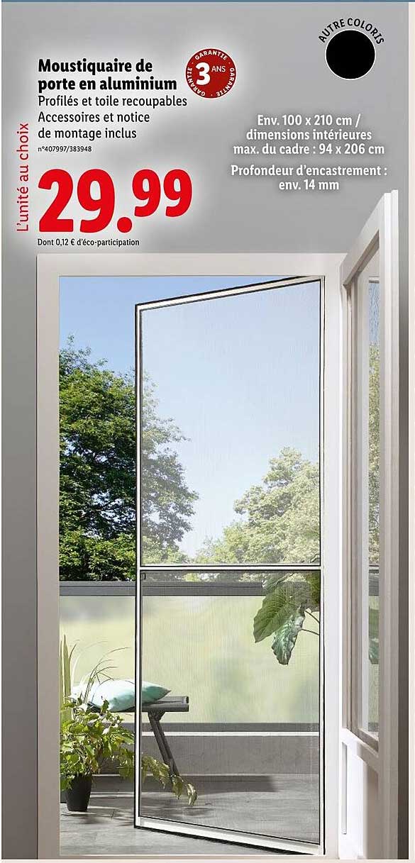 Moustiquaire de porte en aluminium