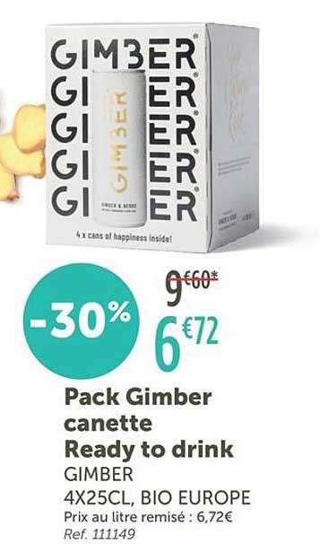 Pack Gimber canette Ready to drink
