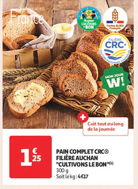 PAIN COMPLET CRC© FILIÈRE AUCHAN "CULTIVONS LE BON"