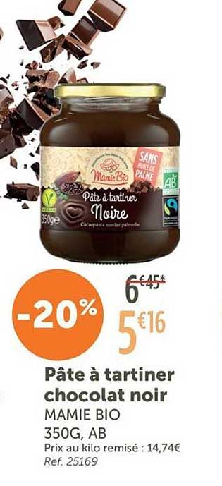 Pâte à tartiner chocolat noir