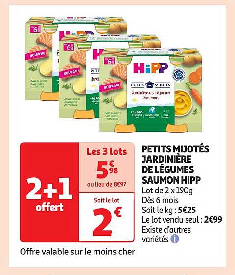 PETITS MIJOTÉS JARDINIÈRE DE LÉGUMES SAUMON HIPPe