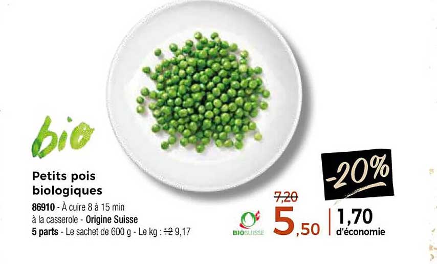 Petits pois biologiques