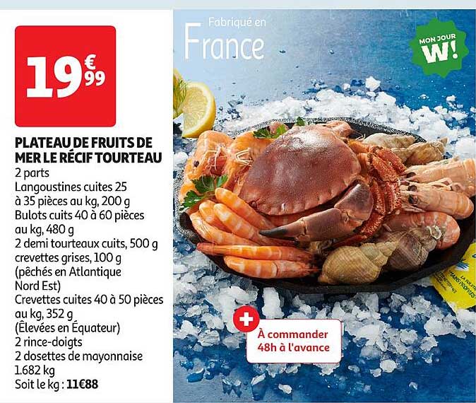 PLATEAU DE FRUITS DE MER LE RÉCIF TOURTEAU